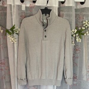 GAP Pullover Mock Neck Light Gray Sweater